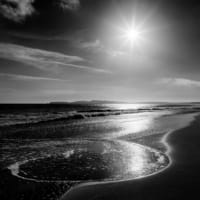seascape exhibit dramatic black and white photo of Drake's Bay